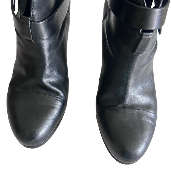 rag & bone Harrow Black Leather Belted Ankle western Boots US 7 - Picture 8 of 10
